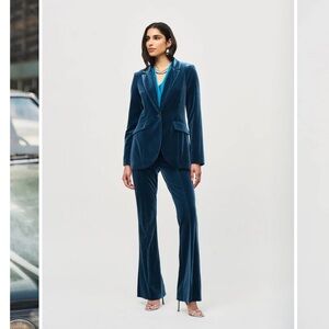 Joseph Ribkoff Teal Velvet Women's Pantsuit NWT